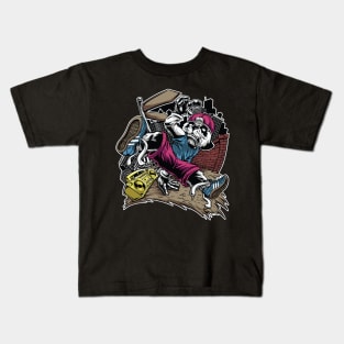 Hip Hop Panda - Dancing Panda - Break Dancing Panda Kids T-Shirt